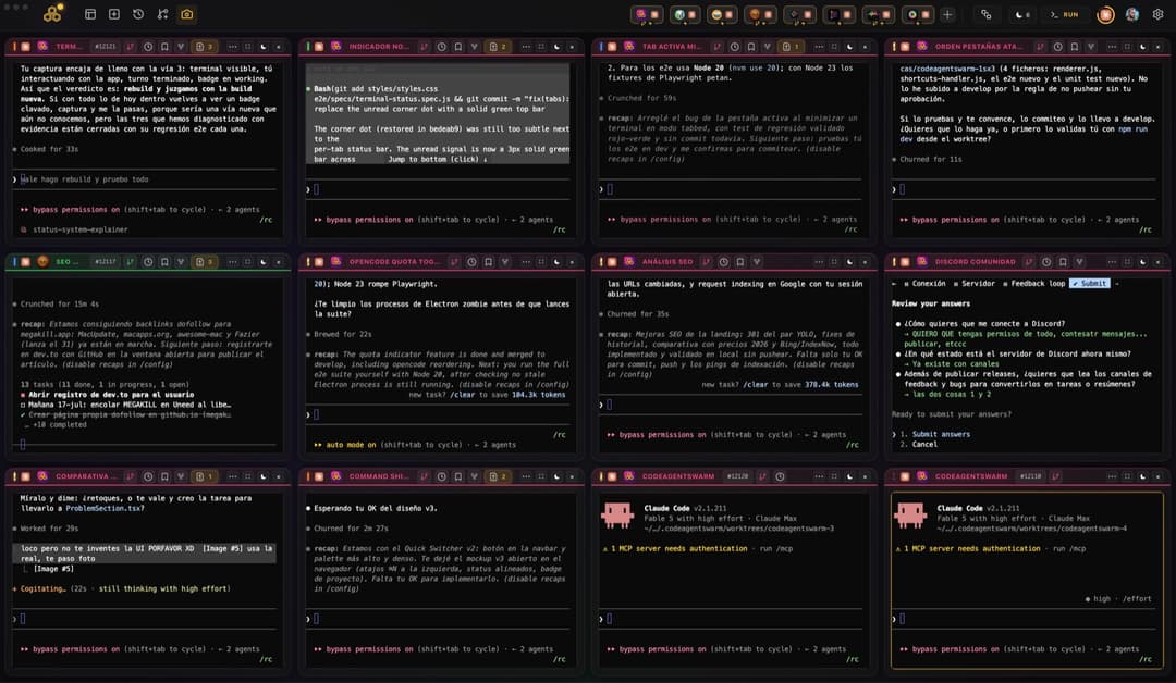Coding Terminal Real CodeAgentSwarm – AI coding workspace for Claude Code, Codex ...