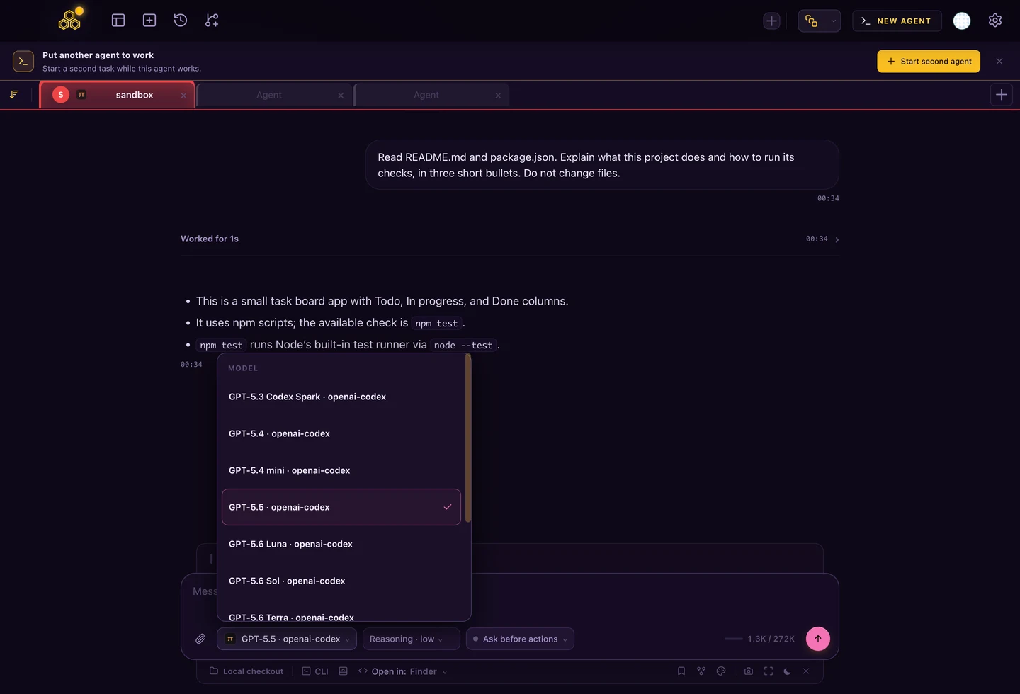 Pi model picker showing the OpenAI Codex provider